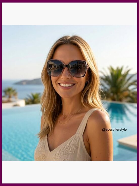 Oversized Square Jackie O Cat Eye Hybrid Butterfly Fashion Sunglasses main image 7